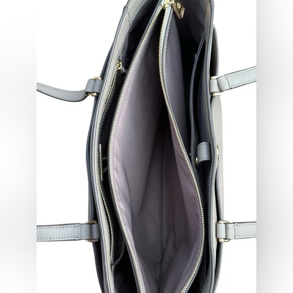 Tory Burch Gray Leather Parker Tote Bag - Picture 11 of 11